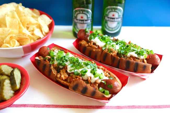 Chili Dogs With Vegetarian Pinto Bean Chili