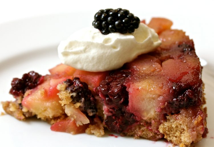 Blackberry and Apple Upside Down Cake