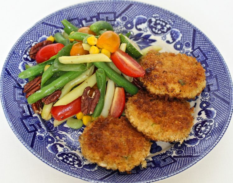 Maryland Blue Crab Cakes with Summer Succotash Salad