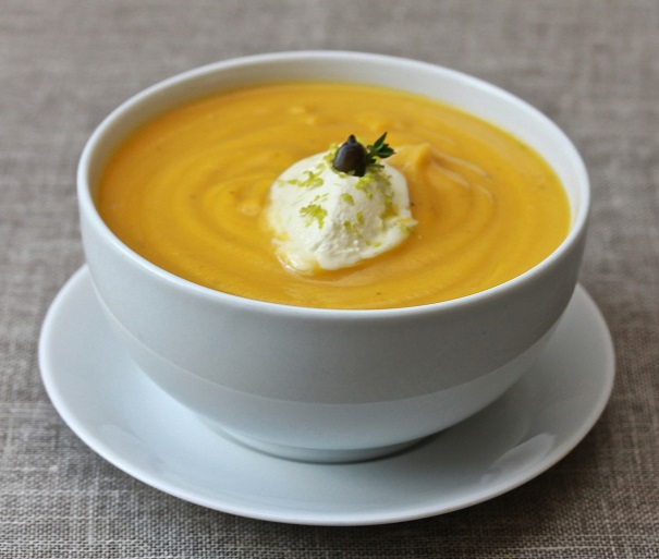 Butternut Squash Soup with Lime Cream