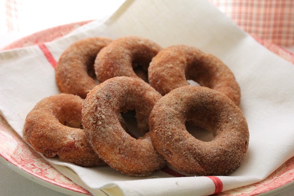 Rhubarb Raspberry Baked Doughnuts