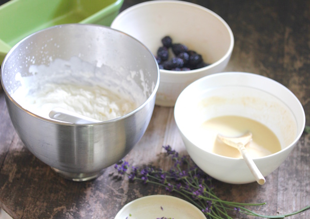 Homemade blackberry cassis ice cream