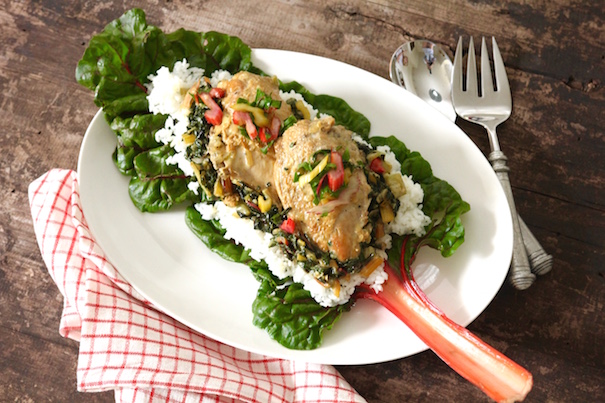 Jeremy Bernard’s Chicken with Rainbow Chard