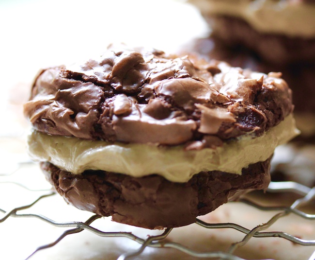 Dark Chocolate Peanut Butter Sandwich Cookies