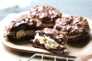 Dark Chocolate Peanut Butter Sandwich Cookies