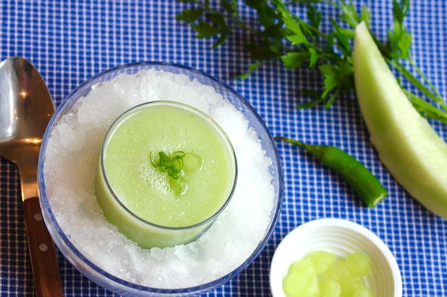 Chilled Serrano Honeydew Melon Soup