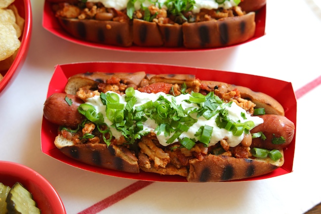 Chili Dogs With Vegetarian Pinto Bean Chili