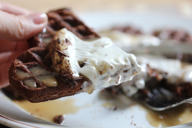 Chocolate Peanut Butter Waffles