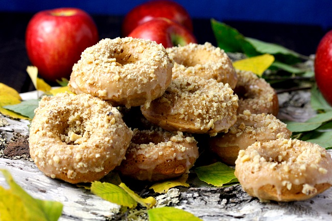 Apple Cider Doughnuts with Chopped Walnuts