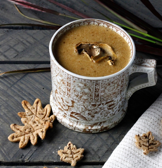 Wild Rice and Mushroom Soup with Caraway Rye Crackers