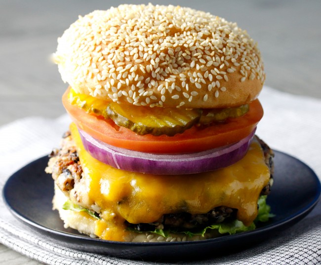 Assemble burger using all your favorite condiments and serve.