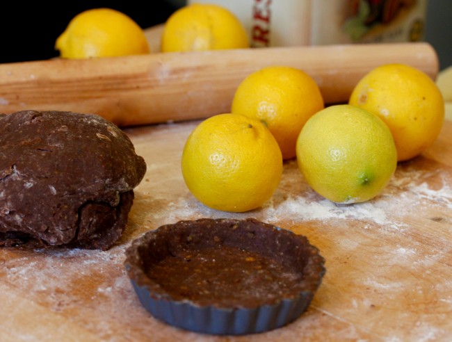 LEMON MASCARPONE TARTS WITH CHOCOLATE PISTACHIO CRUST on Americas-Table.com