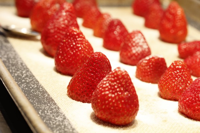 STRAWBERRY NUT TART WITH CINNAMON ICE CREAM on Americas-Table.com