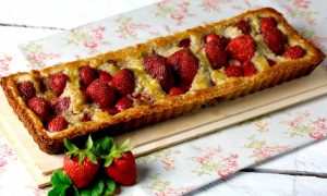 STRAWBERRY NUT TART WITH CINNAMON ICE CREAM on Americas-Table.com