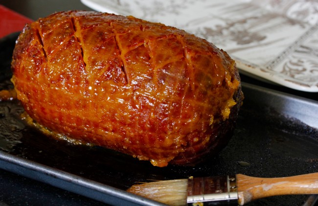 GLAZED HAM WITH PICKLED APRICOTS on Americas-Table.com