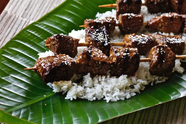 Sriracha Sesame Beef Skewers