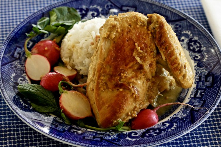 Mustard Chicken with Radishes