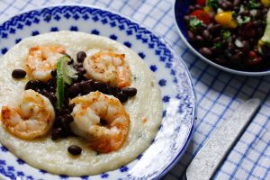 Laura Bush’s Cheese Grits and Shrimp