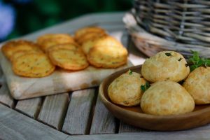 Cheddar Caraway Crisps and Thyme Gougeres
