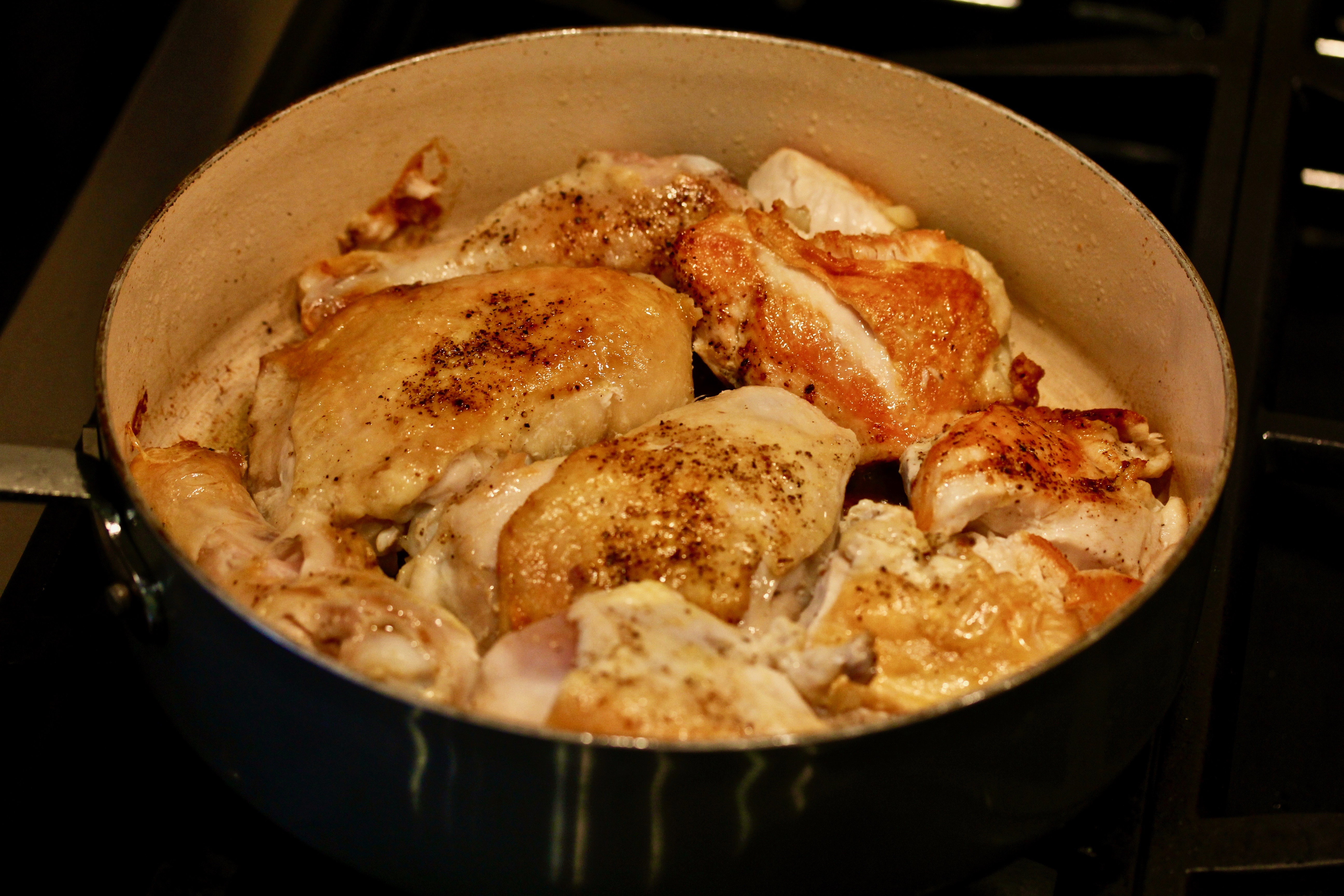 Chicken with Calvados and Apples