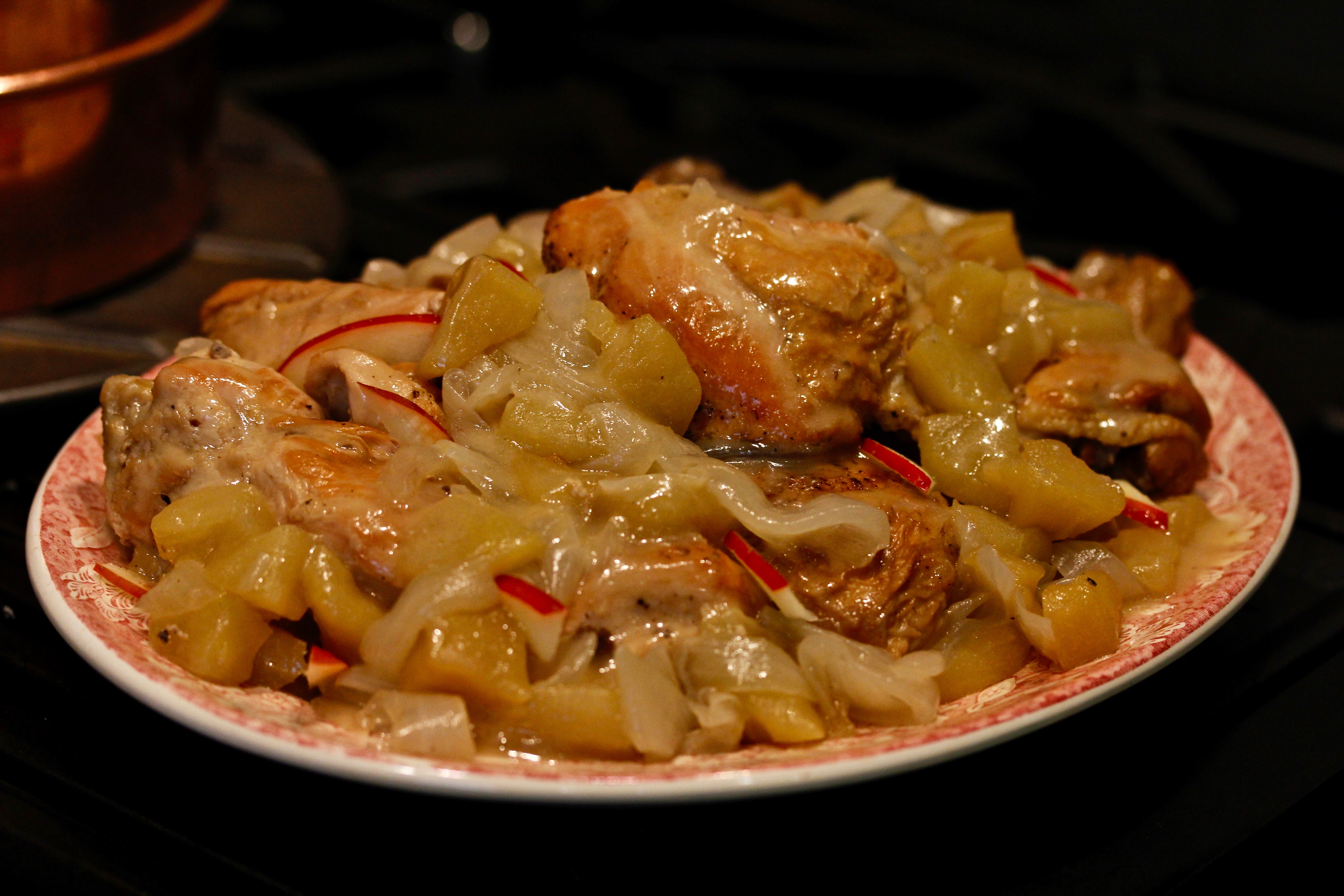 Chicken with Calvados and Apples