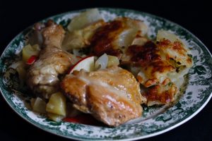 Chicken with Calvados and Apples