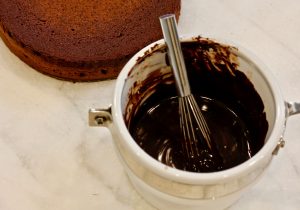 Red Wine Glaze on a Dark Chocolate Cake