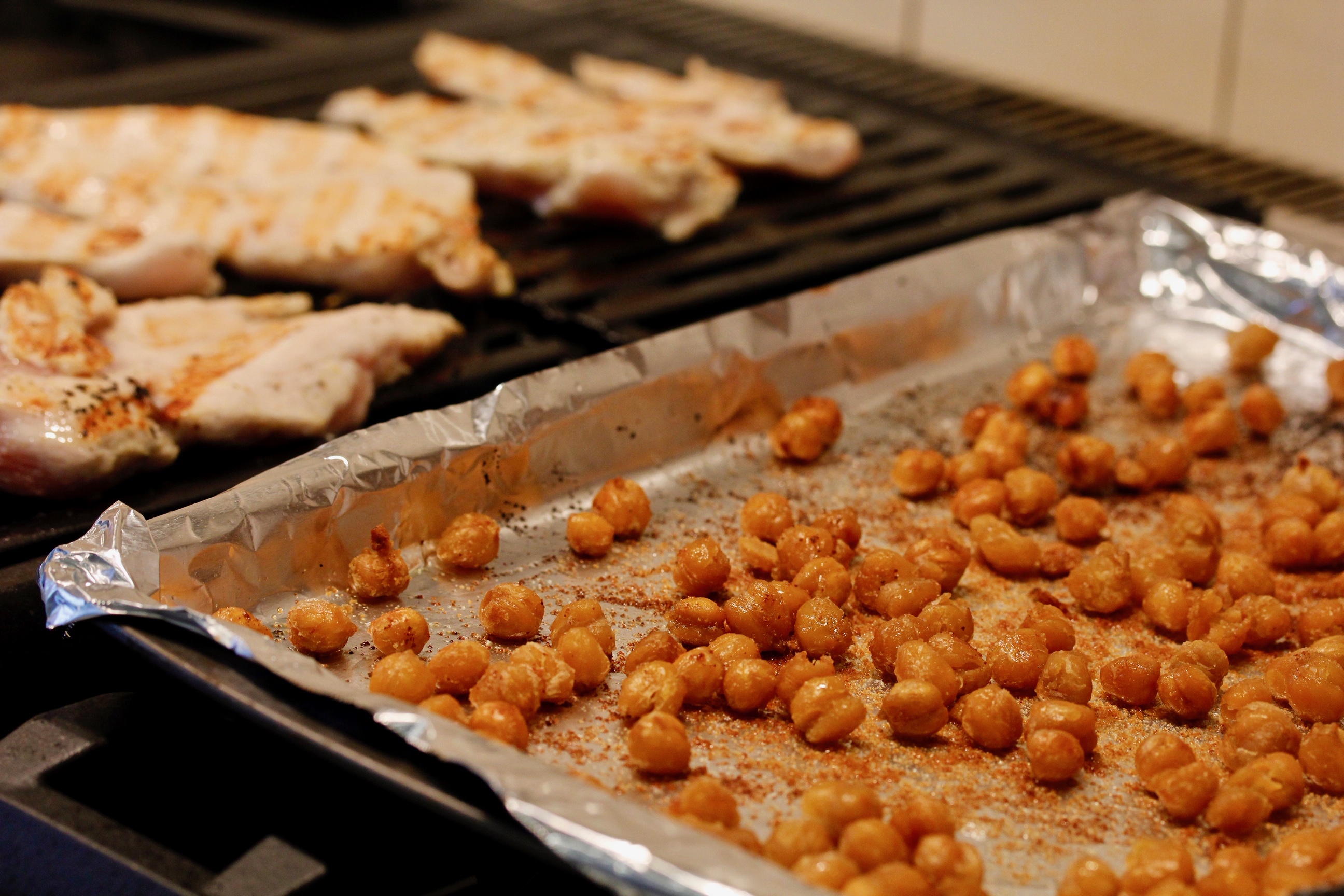 Chicken Kale Caesar with Chickpeas