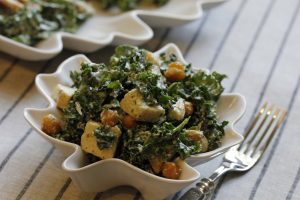 Chicken Kale Caesar with Chickpeas