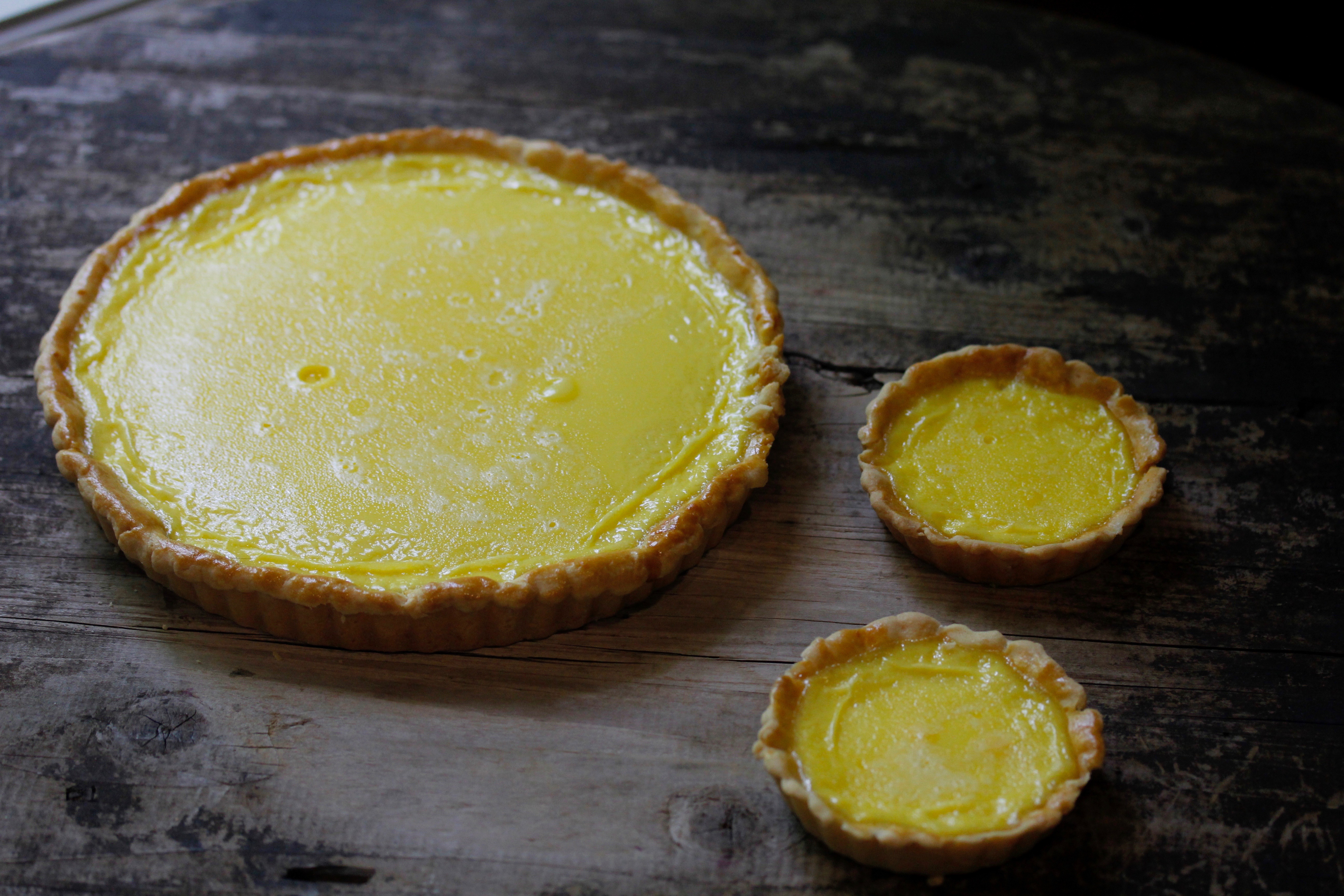 Ginger Custard Tart with Rhubarb