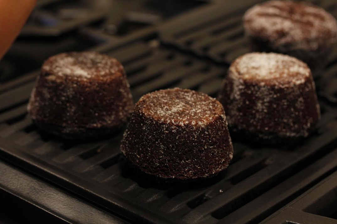 Grilled Caramel Chocolate Cupcakes