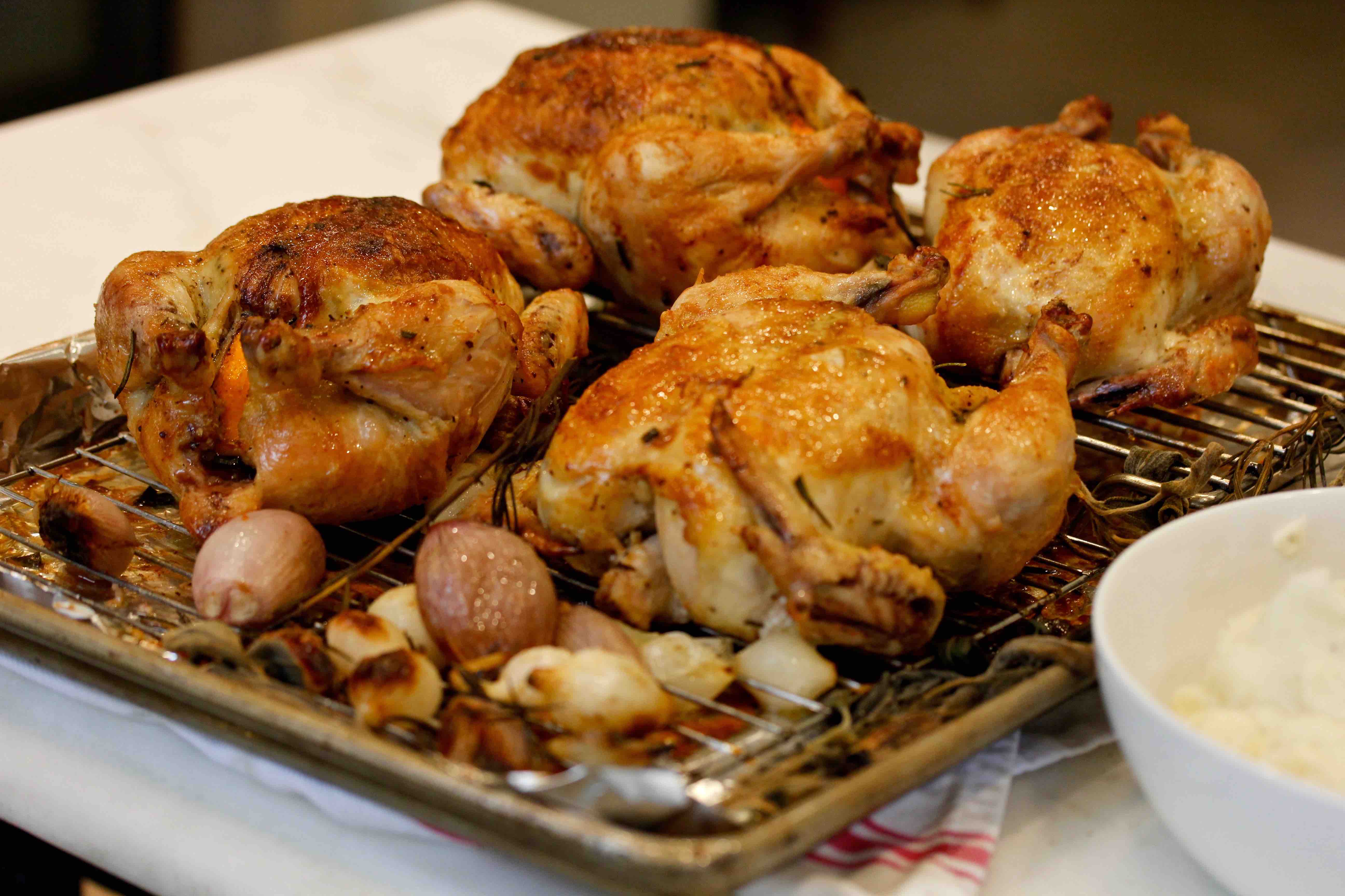 Game Hens with Sage and Rosemary