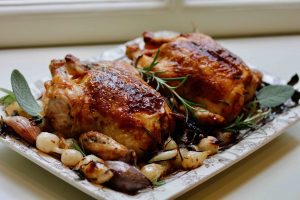 Game Hens with Sage and Rosemary