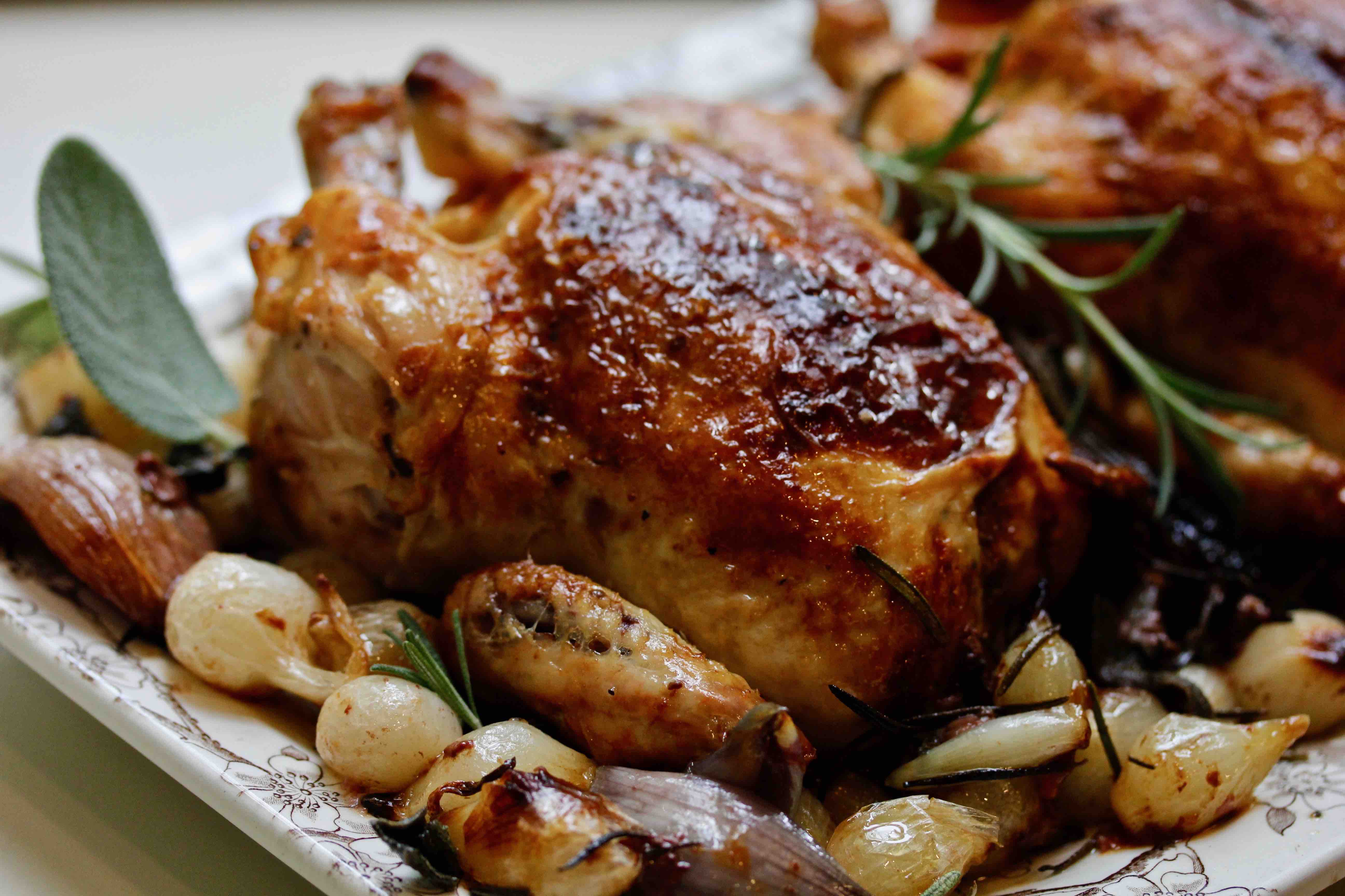 Game Hens with Sage and Rosemary