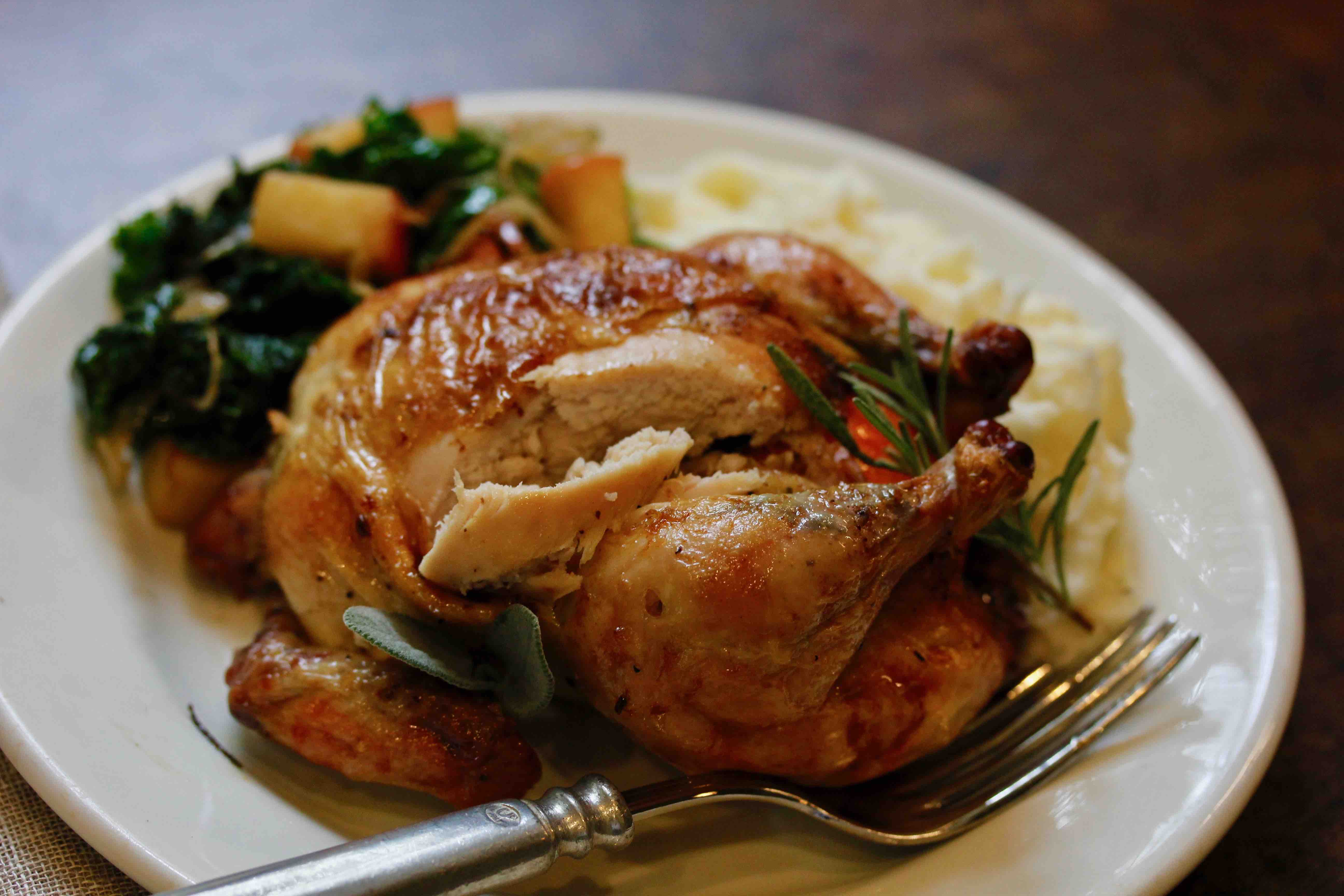 Game Hens with Sage and Rosemary